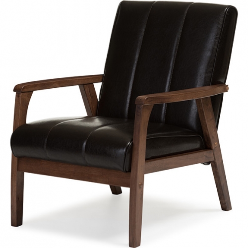 Nikko Accent Chair in Brown Leatherette